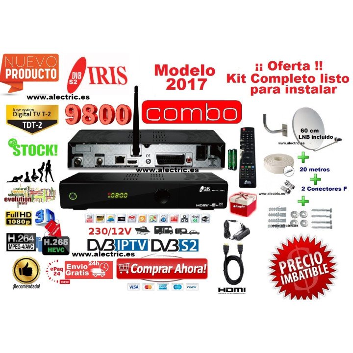 kIT IRIS 9800 combo FHD + antena