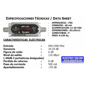 Amplificador de Satélite 16-24dB