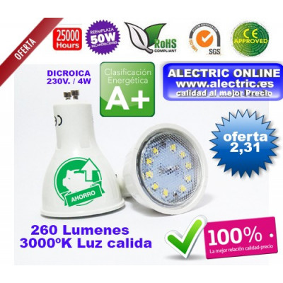 LED GU10 4W 3000ºK