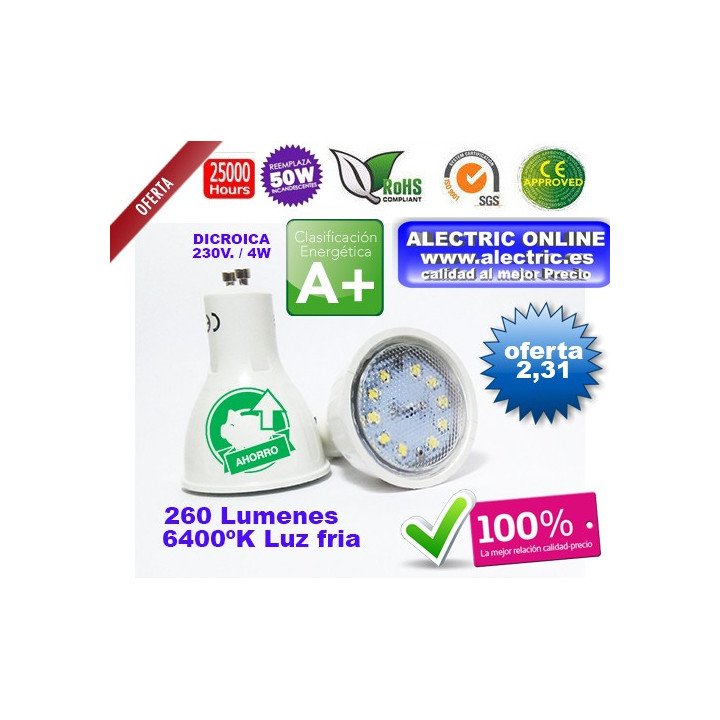 LED GU10 4W 6400K