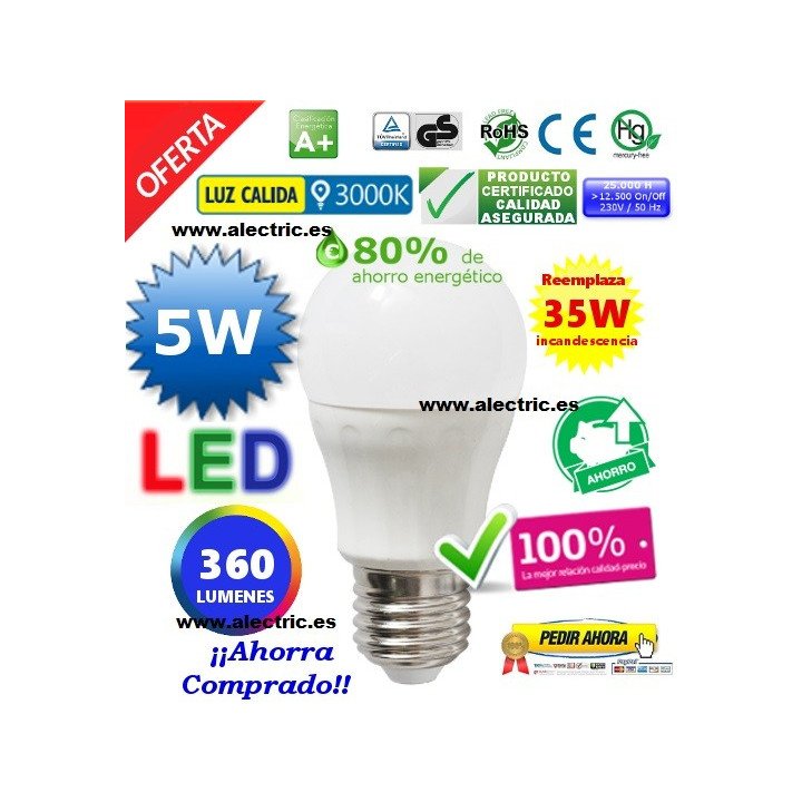 Esferica LED 5W cálida