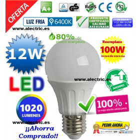 LED A65 E27 12W luz  blanca