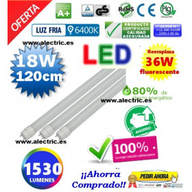 Tubo Led T8 18W 120cm luz blanca