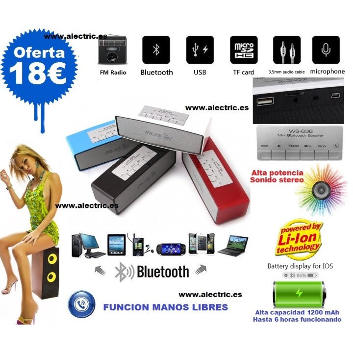 altavoz bluetooth ws-636
