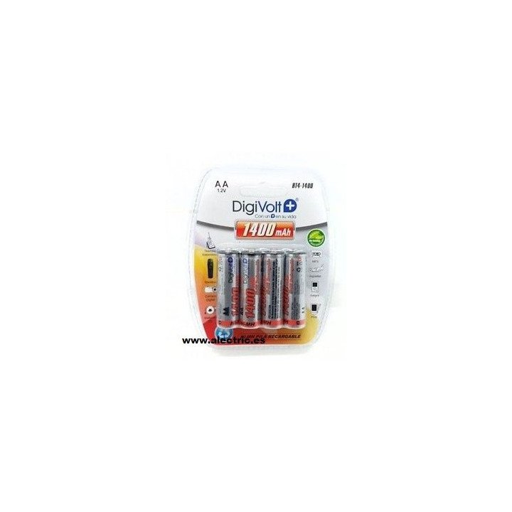  4 pilas recargables AA  1.2V